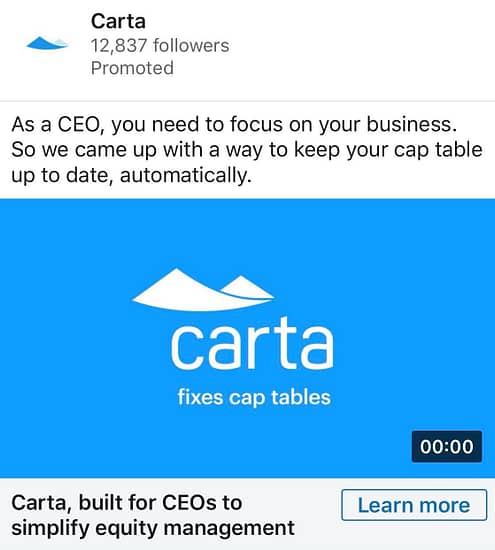 Exact Match Copy in LinkedIn Ad