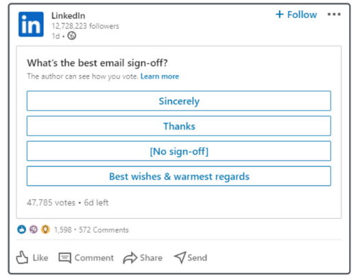 example of a linkedin poll