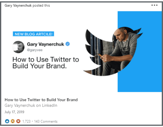 LinkedIn Article Header Image Example from Gary Vee