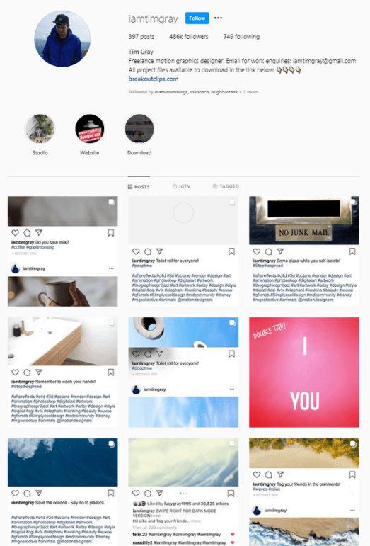 Tim Gray Instagram Content Ideas