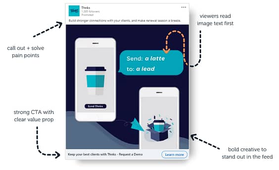 example of a free demo lead gen ad on LinkedIn
