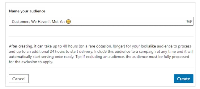 screenshot of how to build a look-alike audience in LinkedIn Campaign Manager